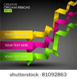 trendy colors origami ribbons....
