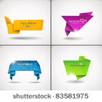 colorful set of origami speech...
