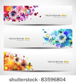 set of floral header. vector...