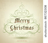 stylized christmas tree with ...