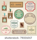illustration retro label ...
