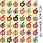 seamless cute apples wallpaper...