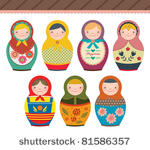 russian doll in retro style....