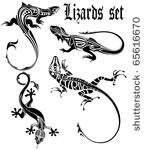 lizards set tattoo