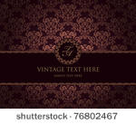 vintage frame on damask...