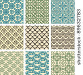 set of nine seamless pattern in ...