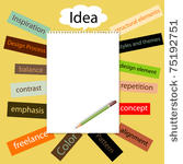 blank note paper and pencil...