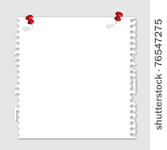 note paper and red pins