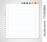 lined paper and reminder note