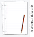 lined paper with pencil vector