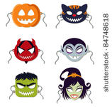 vector halloween masks