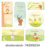 baby labels with cartoon animals