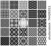 set of monochrome geometric...