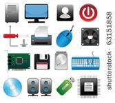 computer icon set  realistic...