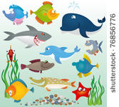 cartoon fish set