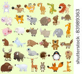 big cartoon animal set