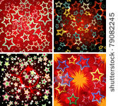 set of 4 seamless stars...