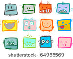 funny vector emoticons.