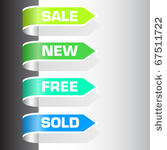 set of labels   sale  new  free ...