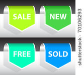 set of labels   sale  new  free ...