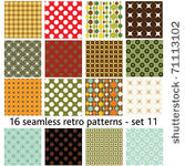 16 seamless retro patterns  ...