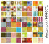 64 seamless retro patterns