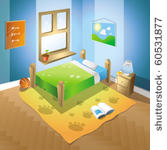 detailed bedroom illustration