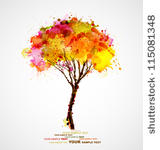 autumn abstract tree forming by ...
