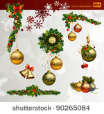 christmas vector set of fir...