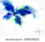 abstract   butterfly  with blue ...