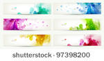 set of six  banners  abstract ...