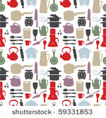 seamless  kitchen pattern...