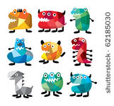 cute colorful monster
