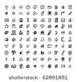 100 web doodle icon