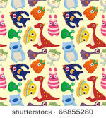 seamless monster  pattern