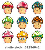 cartoon mushrooms icon