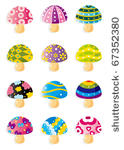 cartoon mushrooms icon