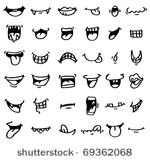 hand draw cartoon mouth icon