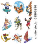 cartoon extreme  sport icon