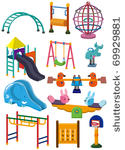 cartoon park playground icon