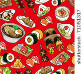 seamless japanese food pattern