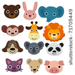 cartoon animal head icon