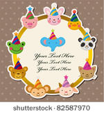 cartoon party animal head card