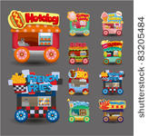 cartoon market store car icon...
