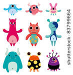 cartoon monster icons
