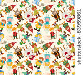 cartoon story people seamless...