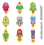 cartoon spaceship icon