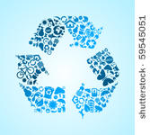 marine blue vector recycle icon