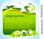green eco template with globe