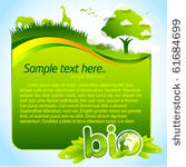 green bio template with tree...